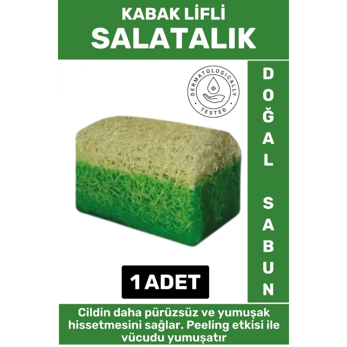Özel Üretim Masaj Etkili Nemlendirici Kuruluk Giderici Doğal Kabak Lifli Salatalık Sabunu 1 Adet