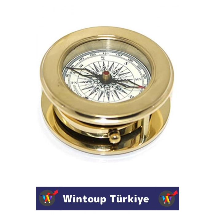 Özel Model Erkek Arkadaş Sevgili Hediyelik Dekoratif Koleksiyon Ahşap Kutulu Pirinç MERCEKLİ PUSULA