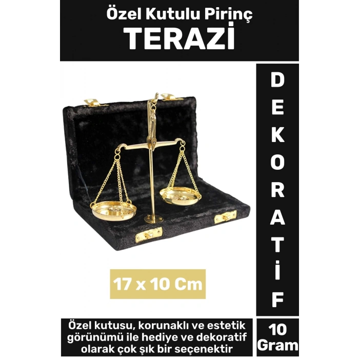 Premium Sevgili Arkadaş Özel Hediyelik Dekoratif Çok Şık Kutulu Yüksek Kaliteli Pirinç TERAZİ 10 Gr