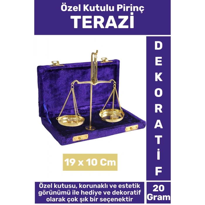 Premium Sevgili Arkadaş Özel Hediyelik Dekoratif Çok Şık Kutulu Yüksek Kaliteli Pirinç TERAZİ 20 Gr
