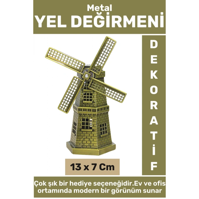 Premium Ev Ofis Dekoratif Koleksiyon Çok Şık Hediyelik Yüksek Kaliteli Metal YEL DEĞİRMENİ