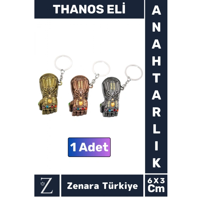 Premium Yüksek Kaliteli Dayanıklı Dekoratif Şık Hediyelik Marvel Figürlü THANOS ELİ Anahtarlık