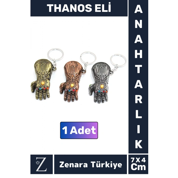 Premium Model Yüksek Kaliteli Dayanıklı Dekoratif Şık Hediye Marvel Figürlü THANOS ELİ Anahtarlık