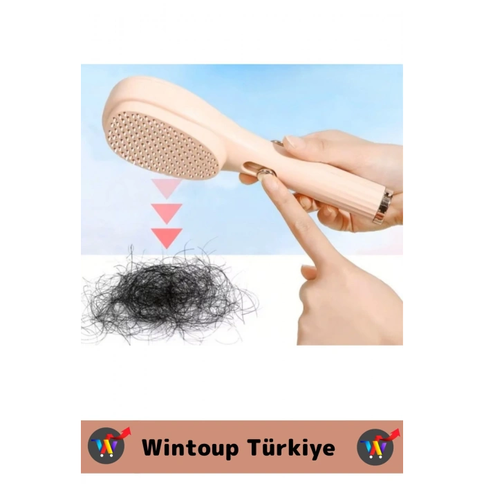 Premium Yüksek Kaliteli Basınçlı Masaj Etkili Esnek Yumuşak Uçlu Otomatik Tuşlu Saç Temizleme Tarağı
