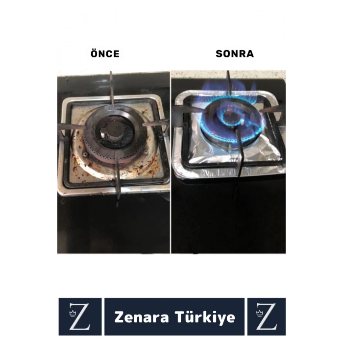 Premium Uzun Ömürlü Dayanıklı Kolay Temizlenir Ocak Kir Yağ Önleyici Alüminyum Koruyucu Folyo 8 Adet