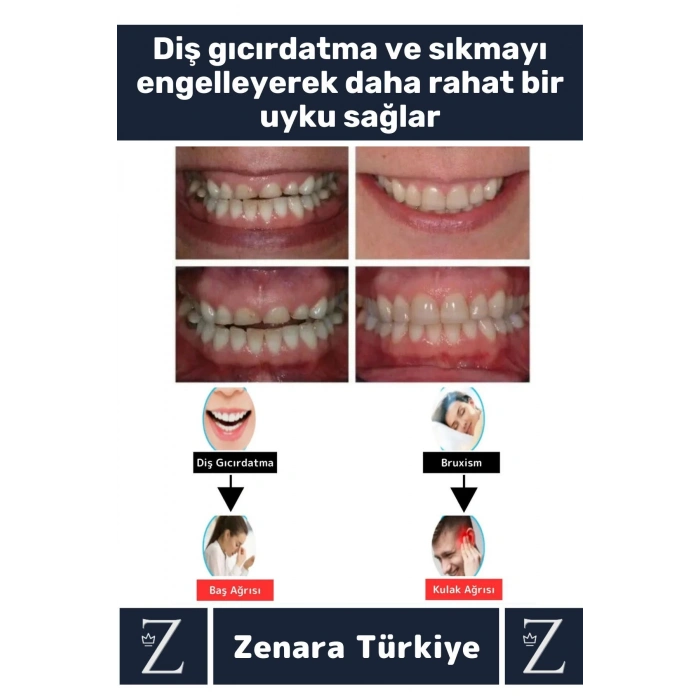 Diş Çene Sıkma Gıcırdatma Bruksizm Önleme Gece Plağı Uyku Aparatı Protez Kap Hediyeli 4 Adet