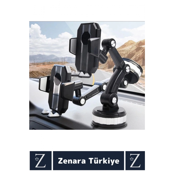 Premium 4.7-6.7 İnç Uyumlu 360 Derece Dönen Ayarlanabilir 3 Kademeli Çok Fonksiyonlu Telefon Tutucu