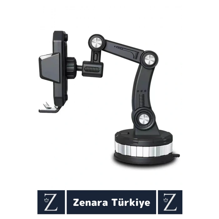 Premium 4.7-6.7 İnç Uyumlu 360 Derece Dönen Ayarlanabilir 3 Kademeli Çok Fonksiyonlu Telefon Tutucu