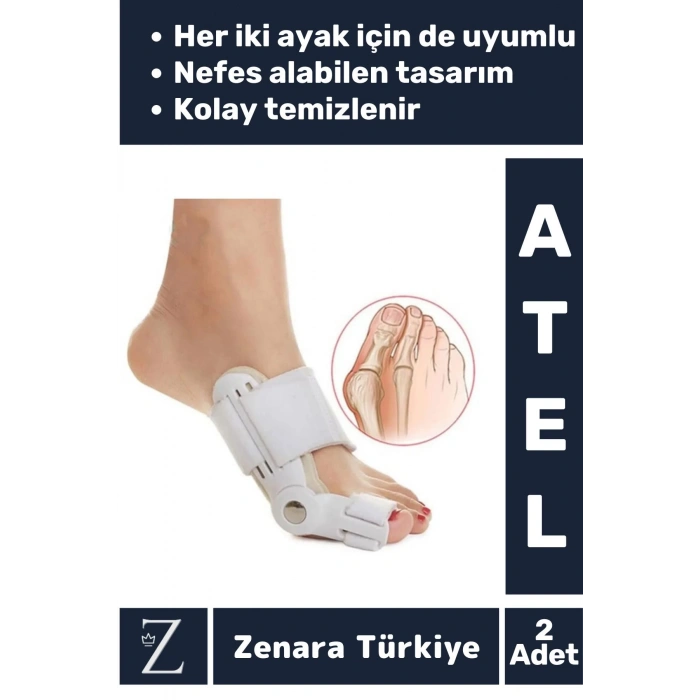 Premium Her İki Ayak İçin Uyumlu Yıkanabilir Kolay Temizlenir Baş Parmak Kemik Düzeltici Atel 2 Adet