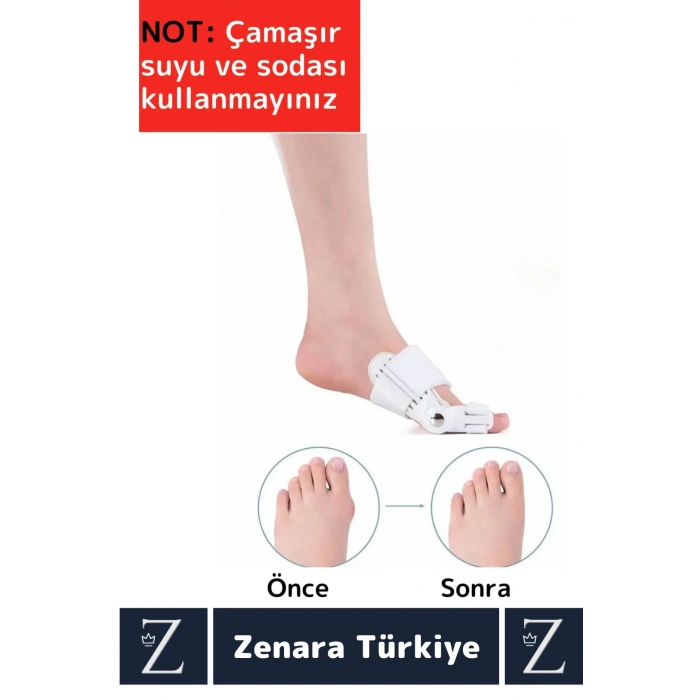 Premium Her İki Ayak İçin Uyumlu Yıkanabilir Kolay Temizlenir Baş Parmak Kemik Düzeltici Atel 2 Adet