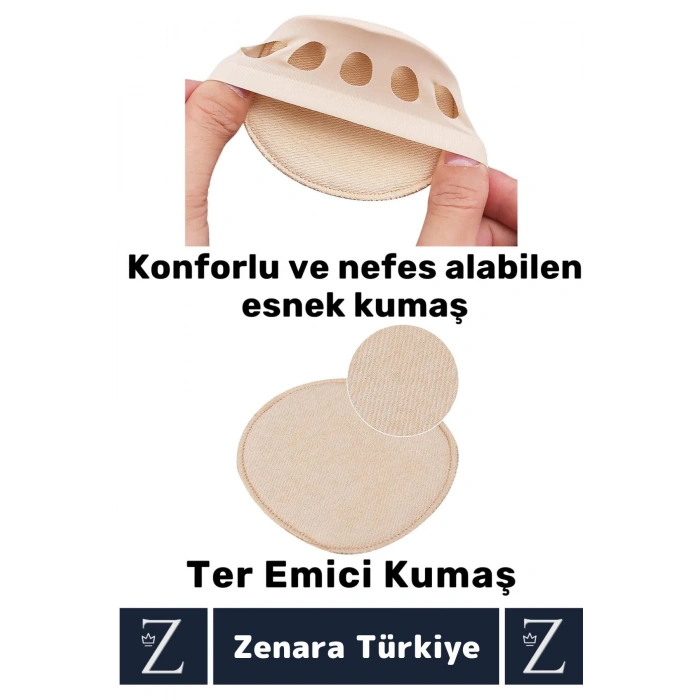 Premium Gündelik Kullanım Kayma Önleyici Ter Emici Esnek Kumaş Ayak Taban Parmak Altı Desteği
