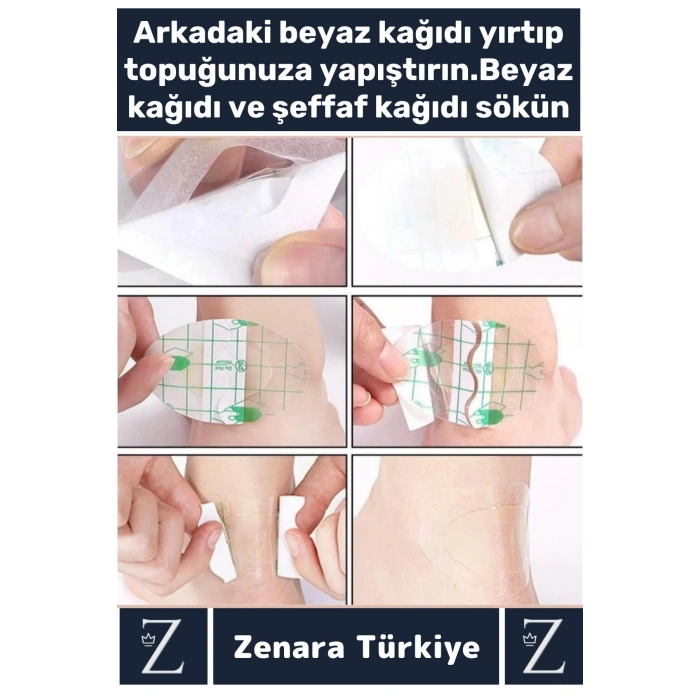 Gündelik İnce Nefes Alabilir Su Geçirmez Kulak Su Kaçma Ayakkabı Topuk Vurma Önleyici Bant 20 Adet