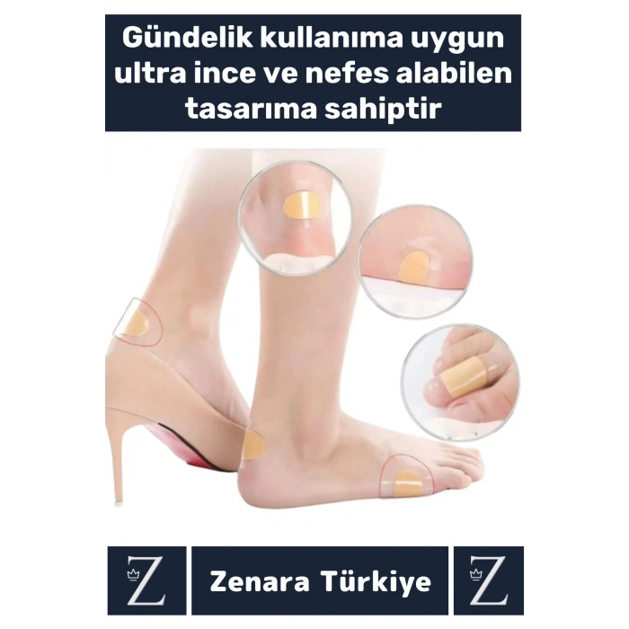 Gündelik İnce Nefes Alabilir Su Geçirmez Kulak Su Kaçma Ayakkabı Topuk Vurma Önleyici Bant 50 Adet