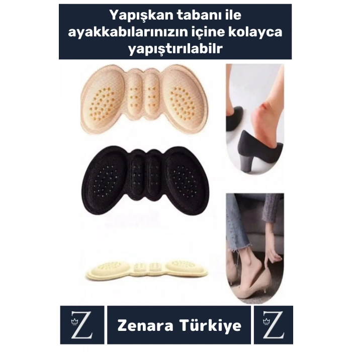 Premium Ayak Topuk Vurma Taban Arkası Koruyucu Ayakkabı Boşluk Doldurma Daraltma Pedi 5 Mm 2 Çift