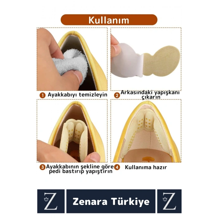 Premium Ayak Topuk Vurma Taban Arkası Koruyucu Ayakkabı Boşluk Doldurma Daraltma Pedi 5 Mm