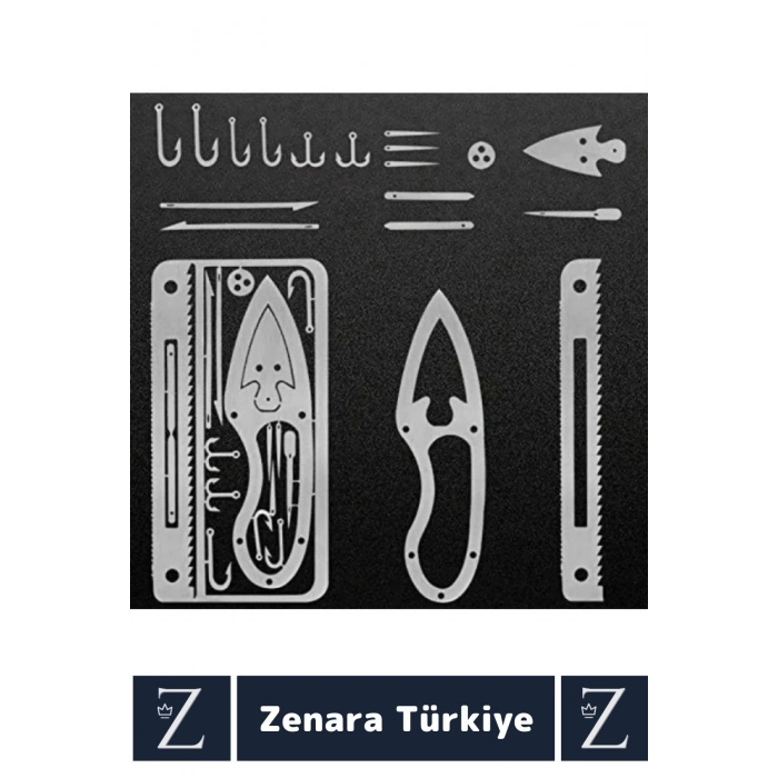 Premium Kompakt Cep Boy Yüksek Kaliteli Çelik Balıkçılık Çok Fonksiyonlu Hayatta Kalma Balıkçı Kiti