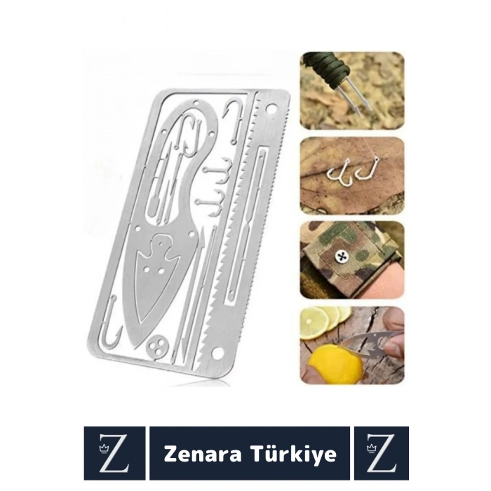 Premium Kompakt Cep Boy Yüksek Kaliteli Çelik Balıkçılık Çok Fonksiyonlu Hayatta Kalma Balıkçı Kiti