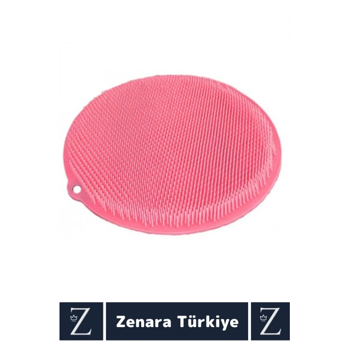 Premium Esnek Masaj Etkili Sabitlenebilir Vantuzlu Askı Delikli Yuvarlak Sırt Ayak Banyo Kese Matı