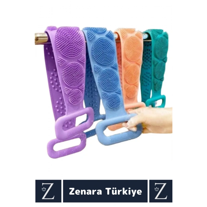 Premium Yüksek Kaliteli Ergonomik Tutuş Masaj Etkili Çift Taraflı Silikon Banyo Kesesi 2 Adet