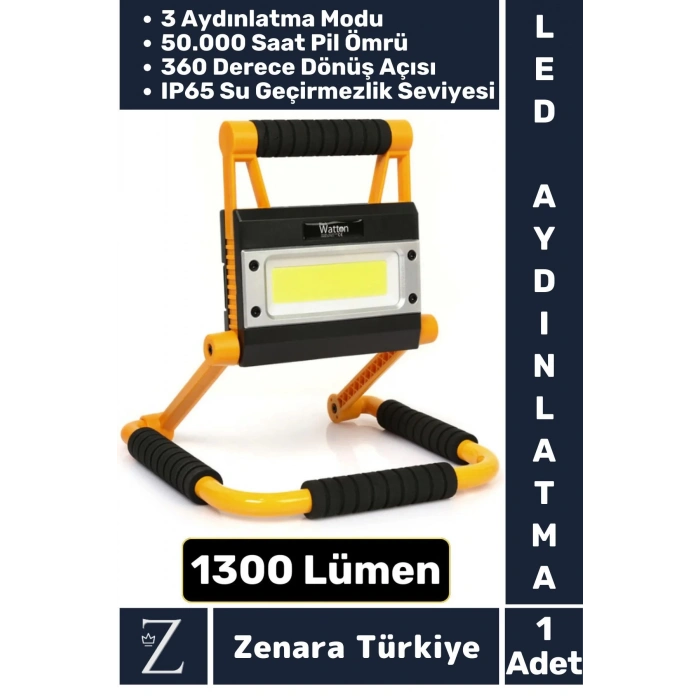Premium Uzun Ömürlü Kamp Avcı Deprem 3 Modlu 360 Derece Döner Şarjlı 1300 Lümen LED AYDINLATMA