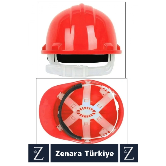 Premium CE Belgeli Ayarlanabilir Ense Bantlı Dayanıklı İnşaat İş Güvenliği Emniyet Bareti Kırmızı