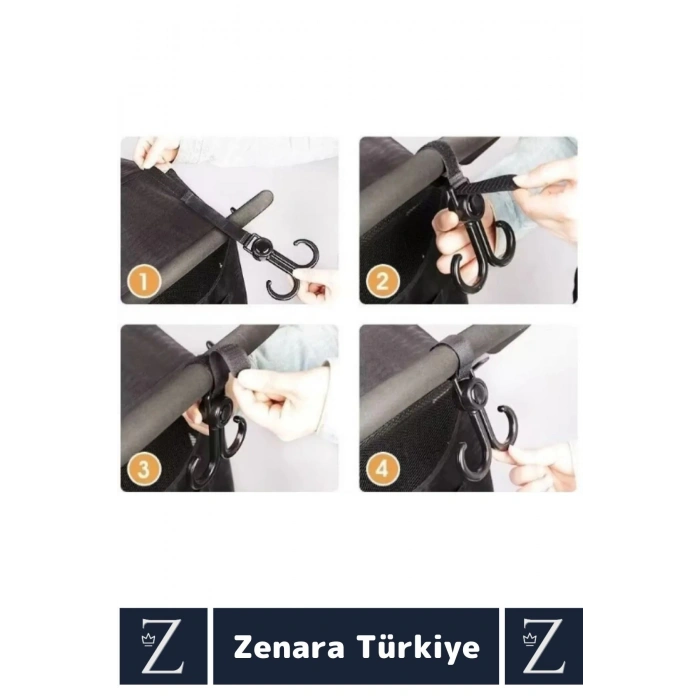 Premium Portatif Kolay Kullanım Poşet Taşıma Bisiklet Bebek Arabası Çok Amaçlı Taşıma Kancası 10adet