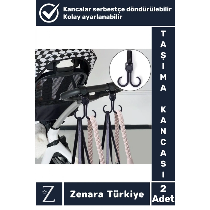 Portatif Kolay Kullanım Poşet Taşıma Bisiklet Bebek Arabası Çok Amaçlı Taşıma Kancası 2 Adet