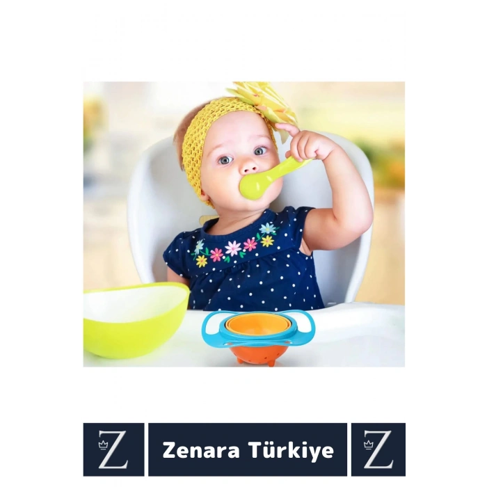 Premium BPA Free Pratik Kolay Temizlenir Dönen Tasarım Eğlenceli Dökülmeyen Bebek Mama Kasesi