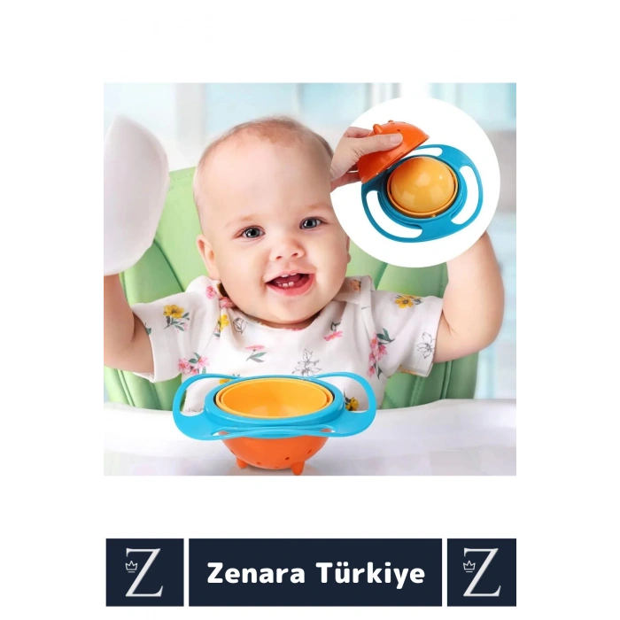 Premium BPA Free Pratik Kolay Temizlenir Dönen Tasarım Eğlenceli Dökülmeyen Bebek Mama Kasesi