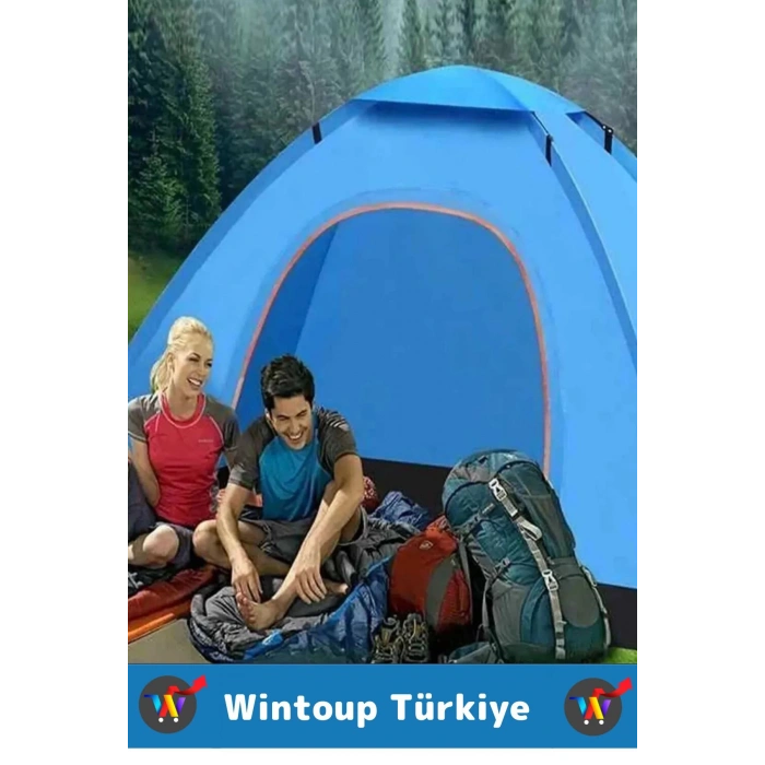 Premium Su Geçirmez Kapı Sineklik Tül Dayanıklı Kolay Kurulum 2-3 Kişilik Çantalı Kamp Deprem Çadırı