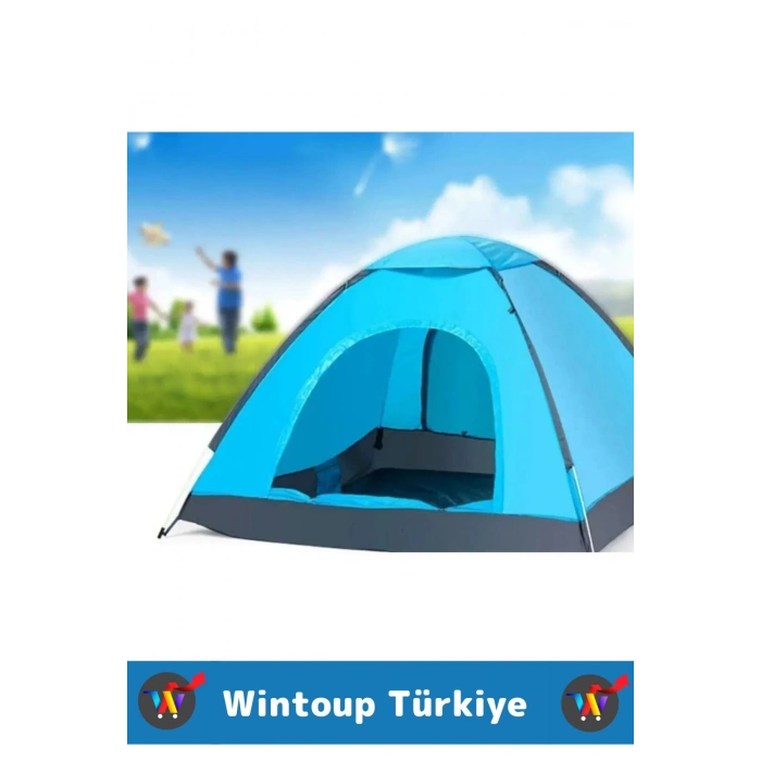 Premium Su Geçirmez Kapı Sineklik Tül Dayanıklı Kolay Kurulum 2-3 Kişilik Çantalı Kamp Deprem Çadırı
