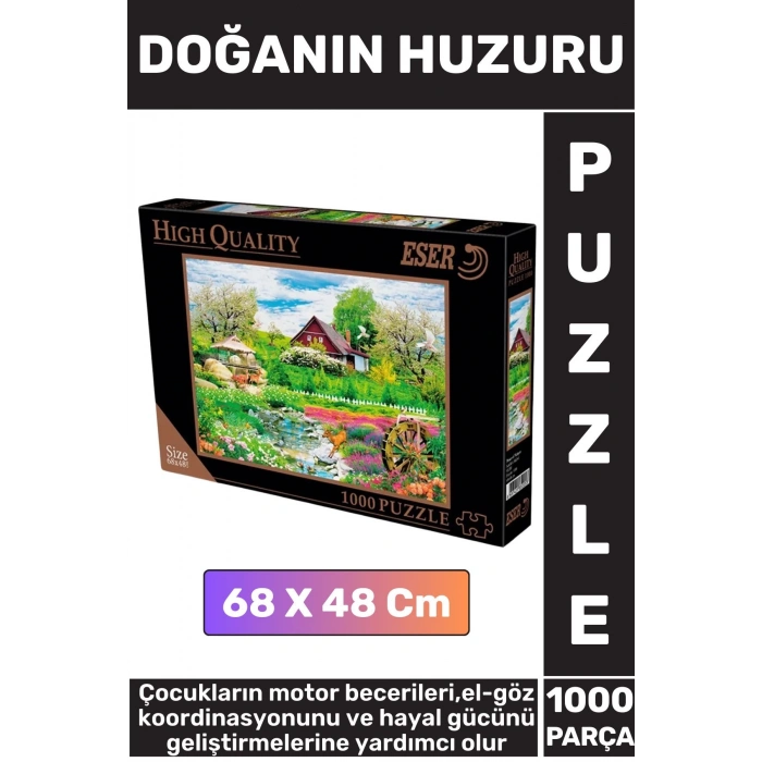 Premium Eğlenceli El Göz Koordinasyonu Motor Becerisi Geliştirici 1000 Parça Puzzle DOĞANIN HUZURU