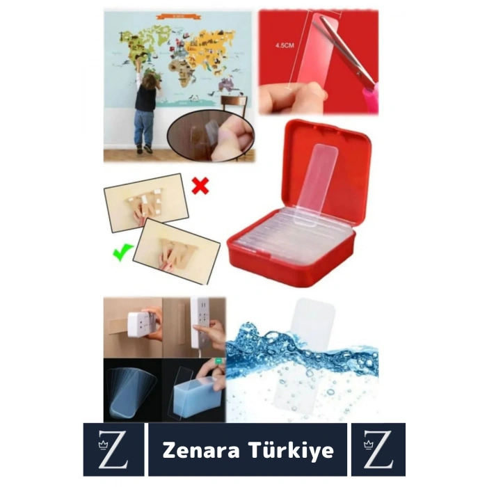 Premium Süper Güçlü Suya Toza Dayanıklı İz Bırakmaz Zararsız Nano Pu Jel Bant 60lı Kutu