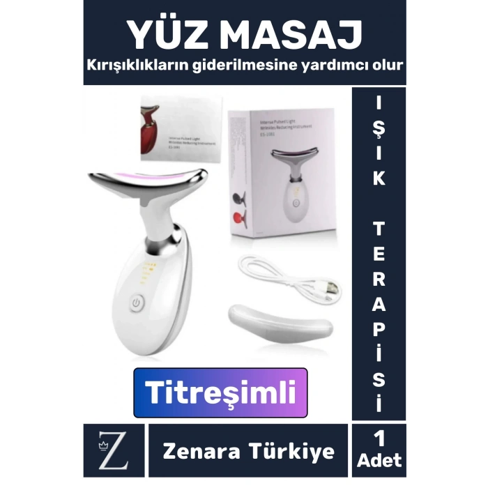 Premium Titreşimli Isıtma Özellikli Işık Terapisi Kırışıklık Cilt Sıkılaştırıcı Yüz Masaj Cihazı
