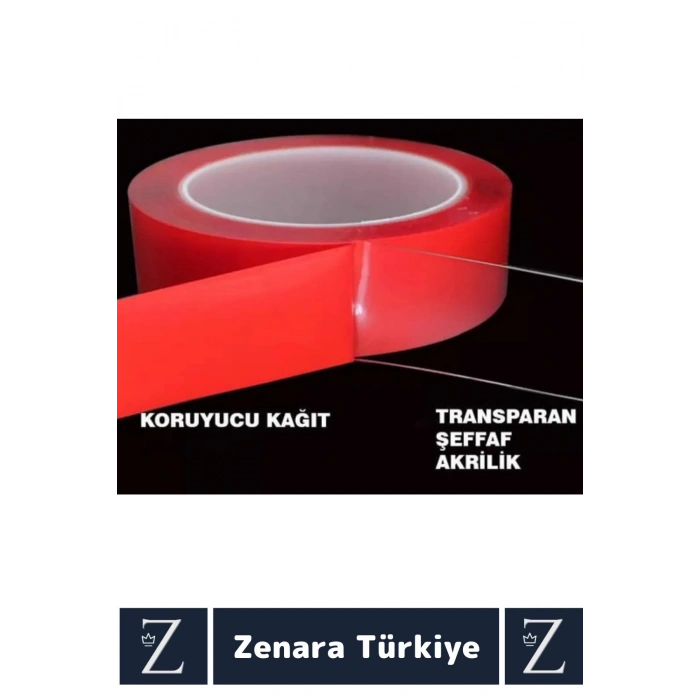 Premium Nano Teknoloji Güçlü Tamir Cam İç Dış Mekan Montaj Çift Taraflı Şeffaf Bant 1.5 Mt X 10 Adet