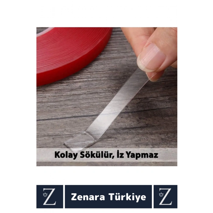 Premium Nano Teknoloji Güçlü Tamir Cam İç Dış Mekan Montaj Çift Taraflı Şeffaf Bant 1.5 Mt X 3 Adet