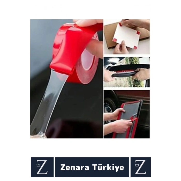 Premium Nano Teknoloji Güçlü Tamir Cam İç Dış Mekan Montaj Çift Taraflı Şeffaf Bant 1.5 Mt X 3 Adet