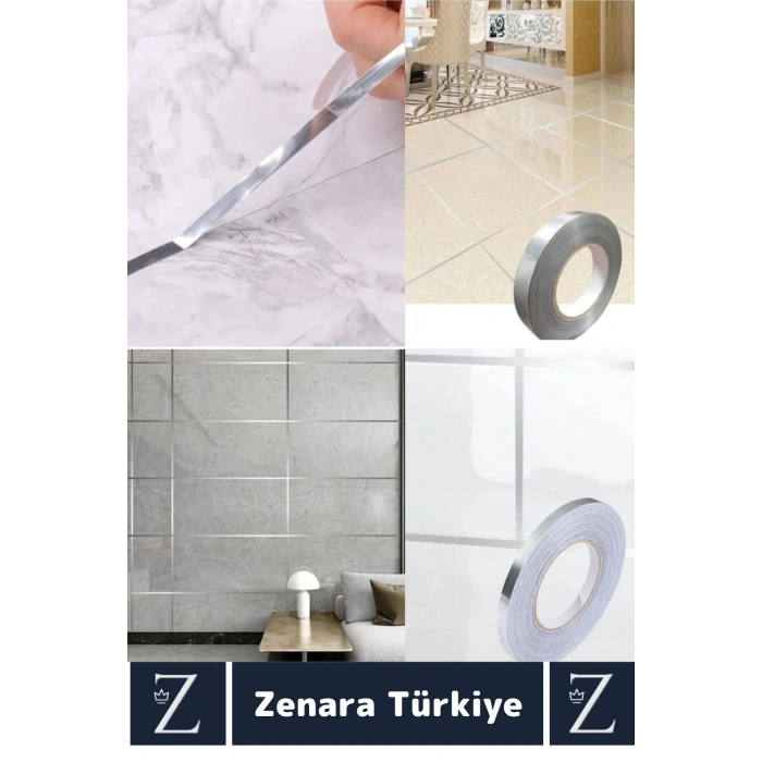 Premium Güçlü Kendinden Yapışkanlı Su Geçirmez Fayans Arası Şerit Derz Bant 1 Cm X 50 Metre 4 Adet