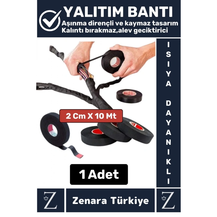 Isıya Dayanıklı Yüksek Aşınma Dirençli Kalıntı Bırakmaz Kaymaz Alev Geciktirici Bant 2 Cm X 10 Metre