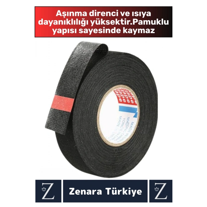 Isıya Dayanıklı Yüksek Aşınma Dirençli Kalıntı Bırakmaz Kaymaz Alev Geciktirici Bant 10 MetreX5 Adet