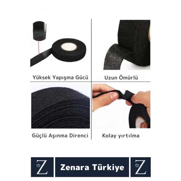 Isıya Dayanıklı Yüksek Aşınma Dirençli Kalıntı Bırakmaz Kaymaz Alev Geciktirici Bant 10 MetreX3 Adet