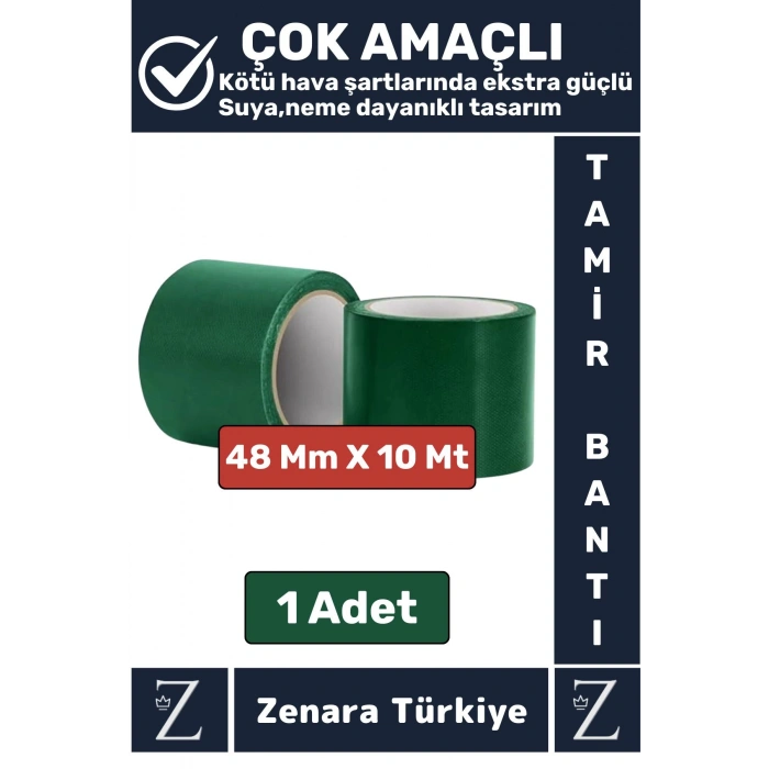 Ultra Güçlü Suya Neme Dayanıklı Çok Amaçlı Onarım Kırık Tamir İzolasyon Bantı Yeşil 48 Mmx10 Metre