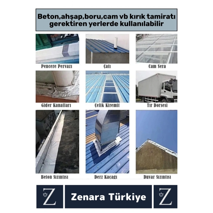 Ultra Güçlü Suya Neme Dayanıklı Çok Amaçlı Onarım Tamir İzolasyon Bantı Gri 48 Mm x 10 Metre 5 Adet