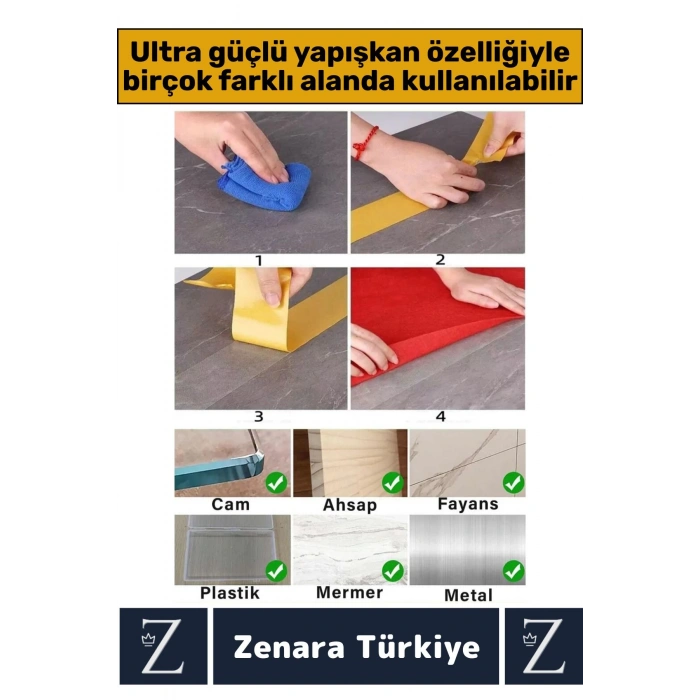 Ultra Güçlü Halı Kilim Kayma Önleyici Sabitleme Yapıştırma Kaymaz Çift Taraflı Bant 48 Mm X 5 Metre