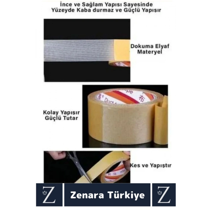 Ultra Güçlü Halı Kilim Kayma Önleyici Sabitleme Yapıştırma Kaymaz Çift Taraflı Bant 48 Mm X 5 Metre