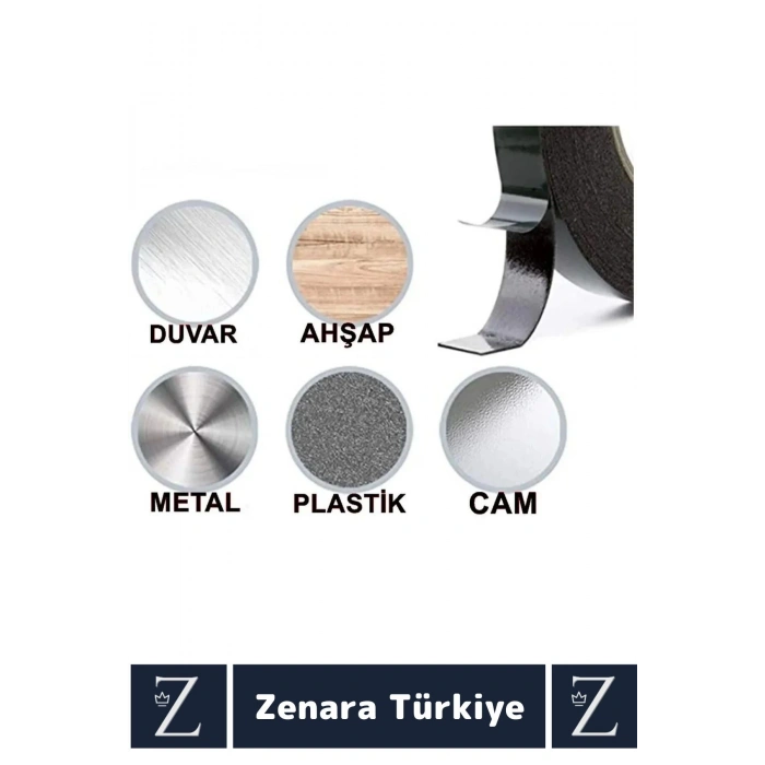 Ultra Güçlü İz Bırakmaz Elastik Kolay Şekil Alan Çift Taraflı Akrilik Köpük Bant 36MmX10Metre 3 Adet