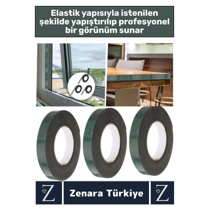 Ultra Güçlü İz Bırakmaz Elastik Kolay Şekil Alan Çift Taraflı Akrilik Köpük Bant 48MmX10 Metre 5Adet