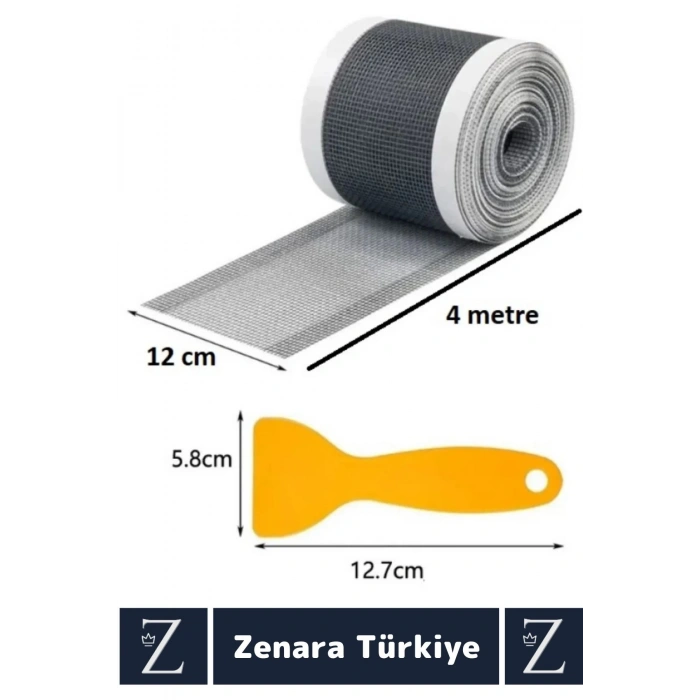 Suya Dayanıklı 0.55 Mm Delikli Sineklik Tamir Kiti Gider Süzgeci Saç Kıl Ayırıcı 12 Cm X 4 Metre