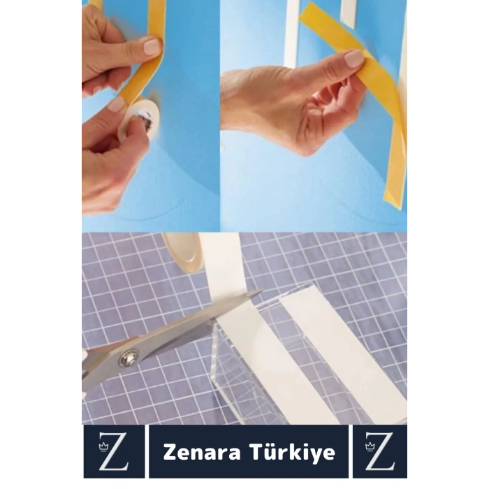 Uzun Ömürlü Ultra Güçlü Kolay Uygulanır İz Bırakmaz Çift Taraflı Köpük Bant 18 Mm X 2 Metre 5 Adet