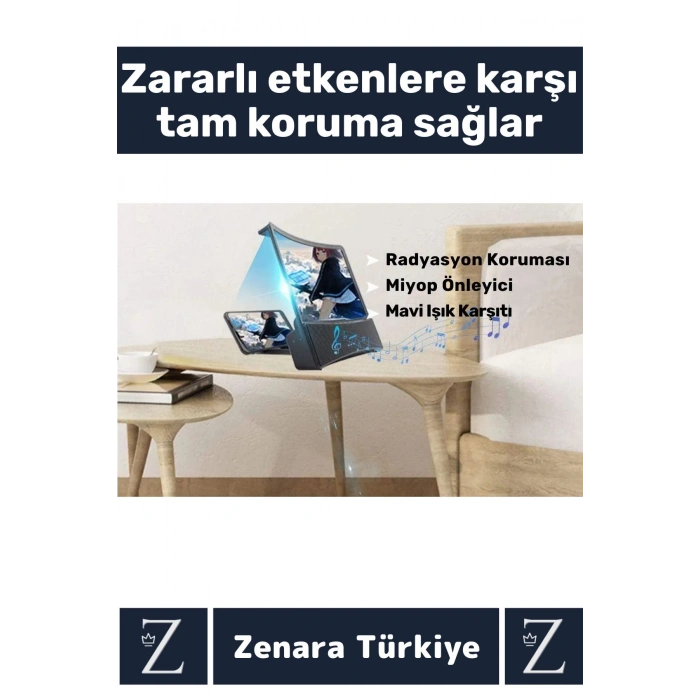 Premium Bluetoothlu Hoparlörlü Telefon Tablet Ekran Büyütücü Cep Telefonu Sabitleme Standı 10 Inch